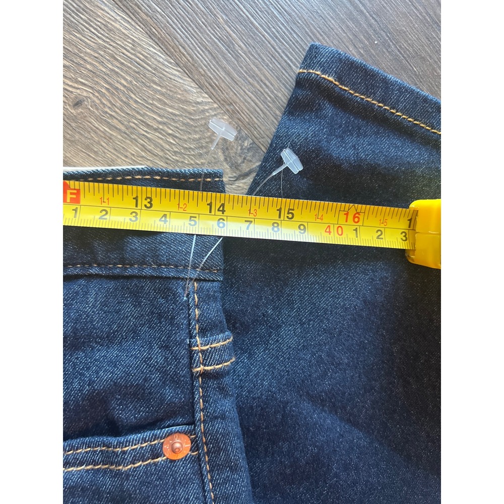 Levis Wedgie Fit Straight Leg Jeans Dark Indigo Blue High Rise Denim size 27 - Picture 7 of 8
